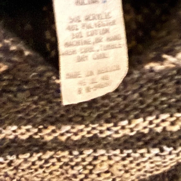 Baja Hoodie XL Green Beige Fleece Lined Pullover Boho Surf - Picture 7 of 7